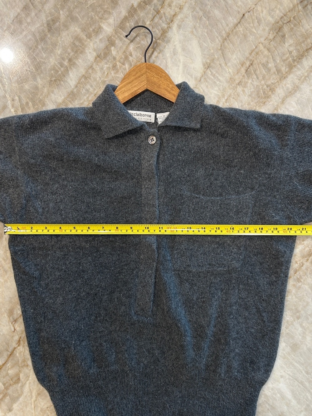 Vintage Liz Claiborne Lambswool Angora Polo Sweater Women's M EUC - Picture 3 of 5